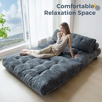 Canapé-Lit Convertible Grand Format, Fauteuil Pliant Confortable avec Coussin de Dossier pour Salon Chambre, Chaise Double Couchage