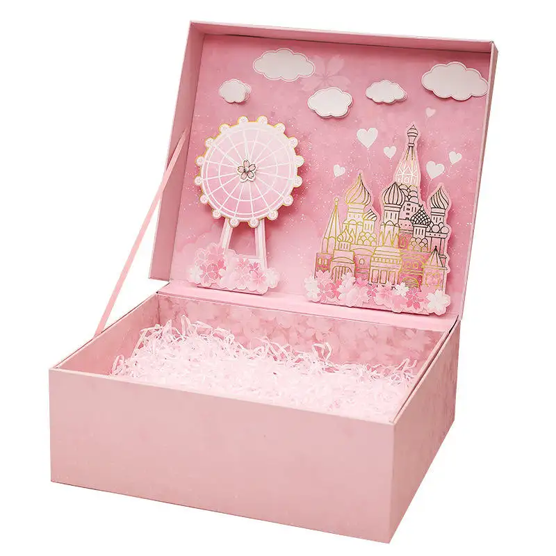 Weihnachten Neujahr Luxus Special Candy Set Kleine Pappe Brautjungfer Schmuck 3d Origami Papier Verpackung Geschenk box