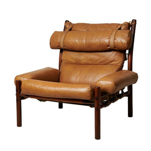 <span class=keywords><strong>Fauteuil</strong></span> en cuir vintage moderne du milieu du siècle des années 1970 chaise longue en bois antique avec appuie-tête chaises de salon pour ferme - Product Image 2