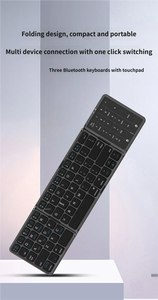 Support 3 Devices Travel Pocket-Sized Upgraded Foldable <b>Bluetooth</b> <b>Keyboard</b> with Touchpad & Number Pad - Product Image 6