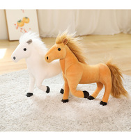 Peluche Cheval Dragon Blanc Cheval Noir, Poupée en Tissu, Taille 11cm-30cm, Modèle Réaliste Akhal-Teke, pour les 14 ans et plus