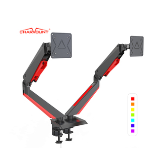 CHARMOUNT ressort à gaz éclairage rvb <span class=keywords><strong>support</strong></span> de bras de moniteur de jeu <span class=keywords><strong>meilleur</strong></span> ordinateur debout 32 "double <span class=keywords><strong>support</strong></span> de moniteur - Product Image 1