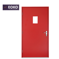 Porte coupe-feu EOKO homologuée 90 minutes avec panneau de vision et barre anti-panique pour entrepôt et usine, simple battant, grande taille