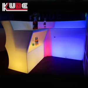 Comptoir de <span class=keywords><strong>bar</strong></span> LED incurvé à ondes lumineuses, changeant de couleur RGB, mobilier de <span class=keywords><strong>bar</strong></span> mobile éclairé pour salon, boîte de nuit, hôtel - Product Image 5