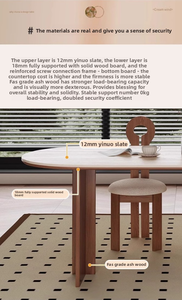 <span class=keywords><strong>Tavolo</strong></span> da pranzo in legno massello Vintage americano, lastra di roccia a 2 fori, isola della <span class=keywords><strong>penisola</strong></span> retrò francese, piccolo appartamento a casa - Product Image 4