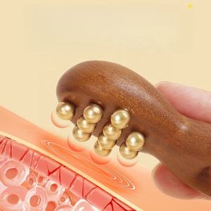 Handgehaltener Holz-Messing-Frosch-Massagegerät für Kopfhaut Kabelloses Gesichts-Faszien-Lifting und Nasenbrücken-Lifting Augen-Schönheitswerkzeug - Product Image 2