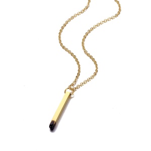 Collar de Acero Inoxidable con Diseño de Barra de Cerillas, Joyería de Moda Personalizada al por Mayor de Fábrica, Collar Dorado para Hombres y Mujeres - Product Image 6