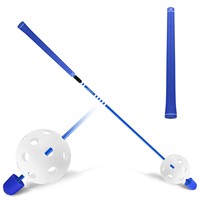 Entraîneur de swing de golf bleu avec effets sonores pour droitiers et gauchers, en silicone, Tempo Club, 48 pouces, pour entraînement en intérieur