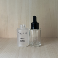 Flacon compte-gouttes en verre rond à épaule plate de 30 ml (1 oz) pour huile essentielle, soin de la peau, huile à barbe, huile capillaire, teinture