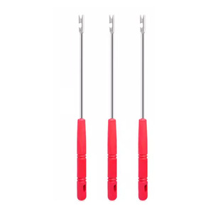 Stainless Steel Fishing <b>Hook</b> Remover With Red <b>Plastic</b> Handle For Crucian Carp And Deep Throat <b>Hook</b> Removal Tool - Product Image 1