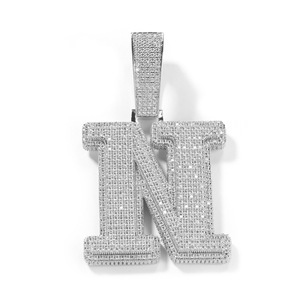Collar <span class=keywords><strong>con</strong></span> Colgante de <span class=keywords><strong>Inicial</strong></span> Individual <span class=keywords><strong>Grande</strong></span> <span class=keywords><strong>con</strong></span> Incrustaciones de Diamantes de Imitación, Chapado en Oro, Joyería Hip Hop, <span class=keywords><strong>Cadena</strong></span> de Cuerda <span class=keywords><strong>con</strong></span> Circonitas para Hombres y Mujeres - Product Image 4