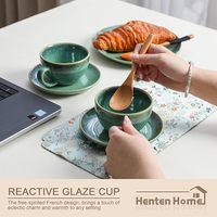 Tasses à café en céramique de 6 oz avec soucoupes, résistantes au lave-vaisselle et au micro-ondes, pour restaurants, maisons et hôtels – Approvisionnement direct usine