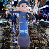 Muñeco Inflable Publicitario para Exteriores, Niño con la Mano en el Aire, para Promoción de Taller de Neumáticos, Personalizado