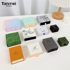 Caja de Joyería Ecológica Personalizada, Reciclable, Tipo Cajón, Blanca y Roja, con Base de Espuma y Inserto de Terciopelo para Empaque de Regalos - Product Image 5