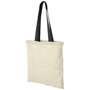 Bolsa de Compras de Lona Mediana 30-50cm Color Natural Asas Negras Uso Diario Asa Larga para Hombro - Product Image 1