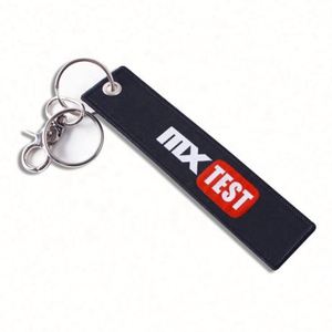 Hot Selling <b>Custom</b> Fabric <b>Keychain</b> with Cheap Embroidery Jet Tag Promotional Carabiner <b>Keychain</b> - Product Image 2