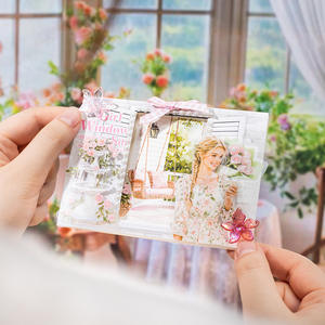 20 autocollants par paquet jeune fille à l'extérieur du rebord de fenêtre série fille lumière Vintage décoratif manuel matériel - Product Image 1