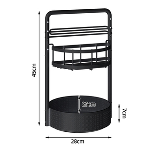 2 Tier Rotatable <span class=keywords><strong>Spice</strong></span> Rack Cozinha Bancada Organizador Rack De Armazenamento Multifuncional para Frascos De Condimento Garrafas - Product Image 6