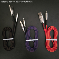 Premium flache RGB-Stoff geflochtene Schnelllade-Laptops PC-Daten übertragung V8 Android Micro-USB-Kabel