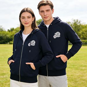 Unisex Navy Blue Full-Zip Spirit Hoodie | School & Club Sweatshirt with FREE Custom Logo for Pep Rallies & Alumni Events