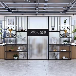 Mampara de Hierro Forjado para Oficina de Estilo Art Deco, Pantalla de Vidrio Changhong, Vitrina Multifuncional y Duradera - Product Image 5