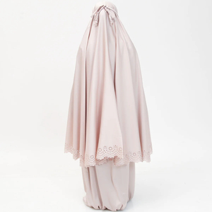 2023 nueva llegada Indonesia Malasia personalizar satén Armany niños musulmán oración conjunto Elekung Mukena - Product Image 5