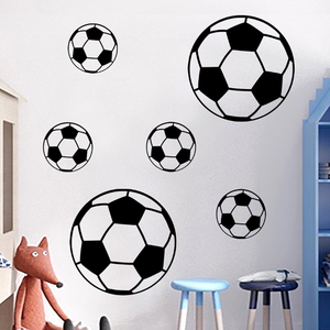 Autocollants muraux créatifs en forme de ballons de football noirs, très vendus, pour la décoration de la <span class=keywords><strong>chambre</strong></span> des garçons, autocollants décoratifs en vinyle autocollants pour le salon des enfants - Product Image 2