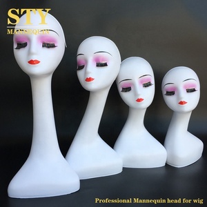 Cabeza de Maniquí de Terciopelo, Cabeza de Maniquí Femenina, Cabeza de Maniquí con Cuello Largo para Extensiones de Pestañas - Product Image 4