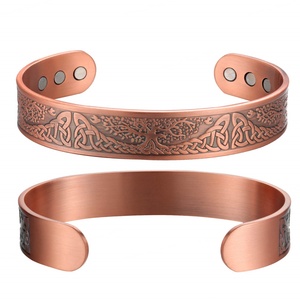 99.9% Pure <b>Copper</b> Vintage Geometric Bezel Setting Cuff <b>Bracelet</b> Adjustable Solid Magnetic Arthritis Pain Relief Fashionable - Product Image 2