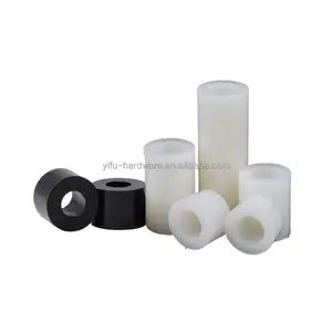 PTFE/नायलॉन स्पेसर m4 028 प्लास्टिक एलईडी स्पेसर गतिरोध 10mm 20mm दौर एलईडी प्लास्टिक गतिरोध सफेद काले प्लास्टिक की अंगूठी स्पेसर