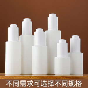 Press Type Dropper Dispenser For <b>Empty</b> Glass Bottles Serum Lotion Essential Oil Cylinder Shape Clear Surface Packaging - Product Image 4