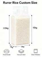 Sachet sous vide transparent de qualité alimentaire pour briques de riz, en PA/PE Nylon, thermoscellable, pour l'emballage de 1kg, 2kg, 5kg de riz en grains