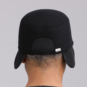 Men's Winter Warm Thickened Ear-Protecting Flat <b>Cap</b> Black And Gray 56-58Cm Keep Warm Adult Hat - Product Image 3