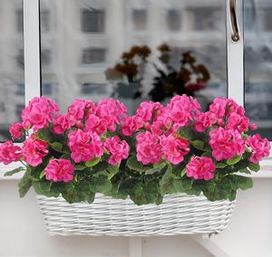 Flor Artificial de Geranio de Seda Resistente a los Rayos UV, Decoración para Primavera, Verano, Jardín, Porche, Boda, Decoración Interior y Exterior - Product Image 2