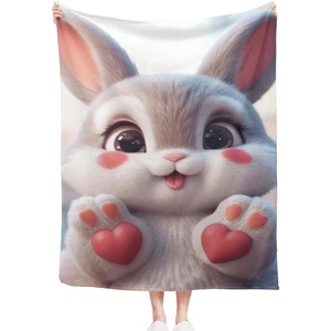 Easter Bunny Flannel <b>Blanket</b> Throw <b>Blanket</b> Nap <b>Blanket</b> Spring Decor Holiday Gift <b>Super</b> <b>Soft</b> Machine Washable for Winter Warmth - Product Image 5