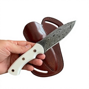 Custom Damask Steel Knife With Ivory Handle Smooth Edge Outdoor Camping Knifes For Online sale in Affordable price - Product Image 4
