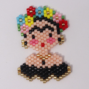 E347 Colgante <span class=keywords><strong>Mexicano</strong></span> de Mujer con Cuentas Miyuki, Accesorios de Joyería Hechos a Mano, Pendientes - Product Image 5