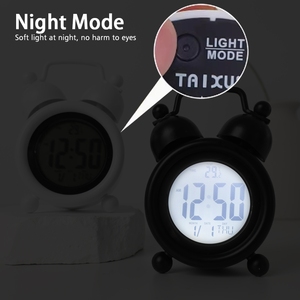 Nhà Máy Giá Vòng Tròn Hình Dạng Đơn Giản Máy Tính Để Bàn Mini Chức Năng Đếm Ngược Nhiệt Độ Sáng Kỹ Thuật Số Đồng Hồ Báo Thức - Product Image 3