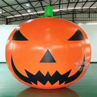 Décorations d'Halloween gonflables géantes en PVC durable personnalisées pour l'extérieur, citrouille LED gonflable de 5 m de haut pour les événements de fête d'Halloween
