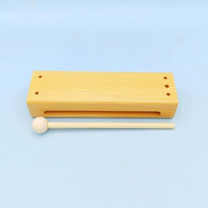 Bloc de percussion en bois de hêtre massif, plusieurs tailles, avec maillet en bois, instrument Orff pour enfants, entraînement au rythme stable - Product Image 3