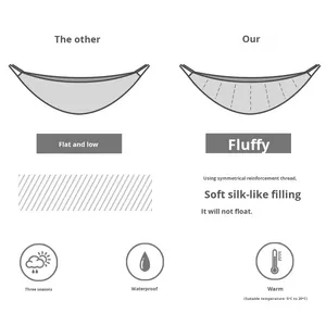 Hamac double léger en nylon pour adulte, imperméable, portable, pour le camping, avec <span class=keywords><strong>moustiquaire</strong></span>, toutes saisons, 300 kg - Product Image 6