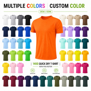 Custom Logo T-<b>shirt</b> 100% Polyester Quick Dry 140g Lightweight Sports Gym Tee Private Label Corporate Team Uniform Wholesale OEM - Product Image 3