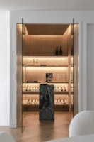Vermonhouzz Armoire moderne en chêne blanc Offre Spéciale moderne côtelé îlot incurvé Meubles de cuisine en bois Armoire de cuisine
