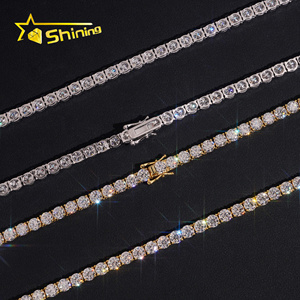 Spedizione Veloce da Magazzino USA Collana Tennis in Moissanite da 5mm in <span class=keywords><strong>Argento</strong></span> 925 con Certificato GRA <span class=keywords><strong>Catena</strong></span> Tennis Iced Out in Moissanite da <span class=keywords><strong>Uomo</strong></span> - Product Image 3