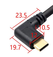 Or Type C 3.1 mâle à angle droit vers USB 2.0 A femelle câble OTG de charge de données
