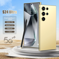 هاتف ذكي S24 Ultra 5G الأكثر مبيعًا بشاشة 6.8 بوصة وذاكرة 3 جيجابايت + 64 جيجابايت وكاميرا جميلة وقدرات ألعاب عالية وكاميرا خلفية 108 ميجابكسل، هاتف أصلي يدعم LTE باللغة الإنجليزية