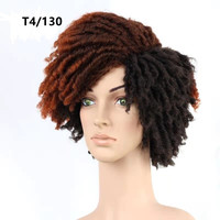 Perruques Dreadlocks à Prix d'Usine pour Femmes Noires, Cheveux Courts Naturels Bouclés, Fausses Tresses au Crochet, Couleur Ombrée, Perruque Dread Locs
