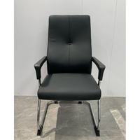 Chaise de bureau exécutive confortable à dossier haut, en cuir et acier inoxydable, pour visiteurs