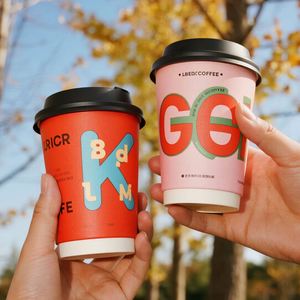 Custom Paper <b>Cup</b> <b>Disposable</b> 8/10/12/14/16/24oz Double Wall Paper Coffee <b>Cup</b> for Hot Cold Drinks Juice Milk Tea With Lid - Product Image 3
