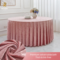 Décoration de table de banquet de mariage, nappe personnalisée, fourniture en gros, nappe ronde unie en tissu floqué